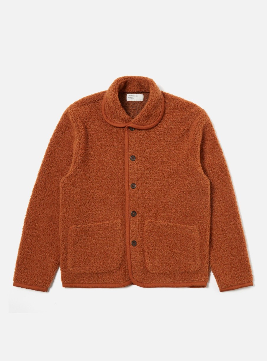 Online Universal Works Universal Works Lancaster Jacket In Rust Alvar Fleece