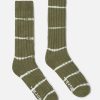 Wholesale Universal Works Universal Works Slub Sock In Olive Tie Dye Knit