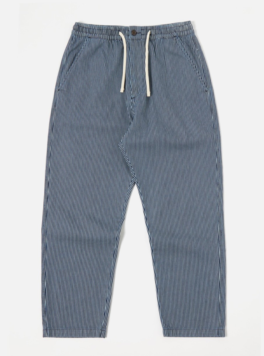 Hot Universal Works Universal Works Hi Water Trouser In Indigo Hickory Stripe Denim