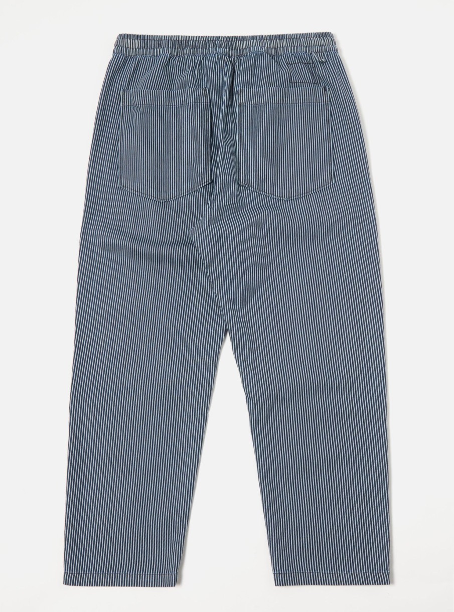 Hot Universal Works Universal Works Hi Water Trouser In Indigo Hickory Stripe Denim