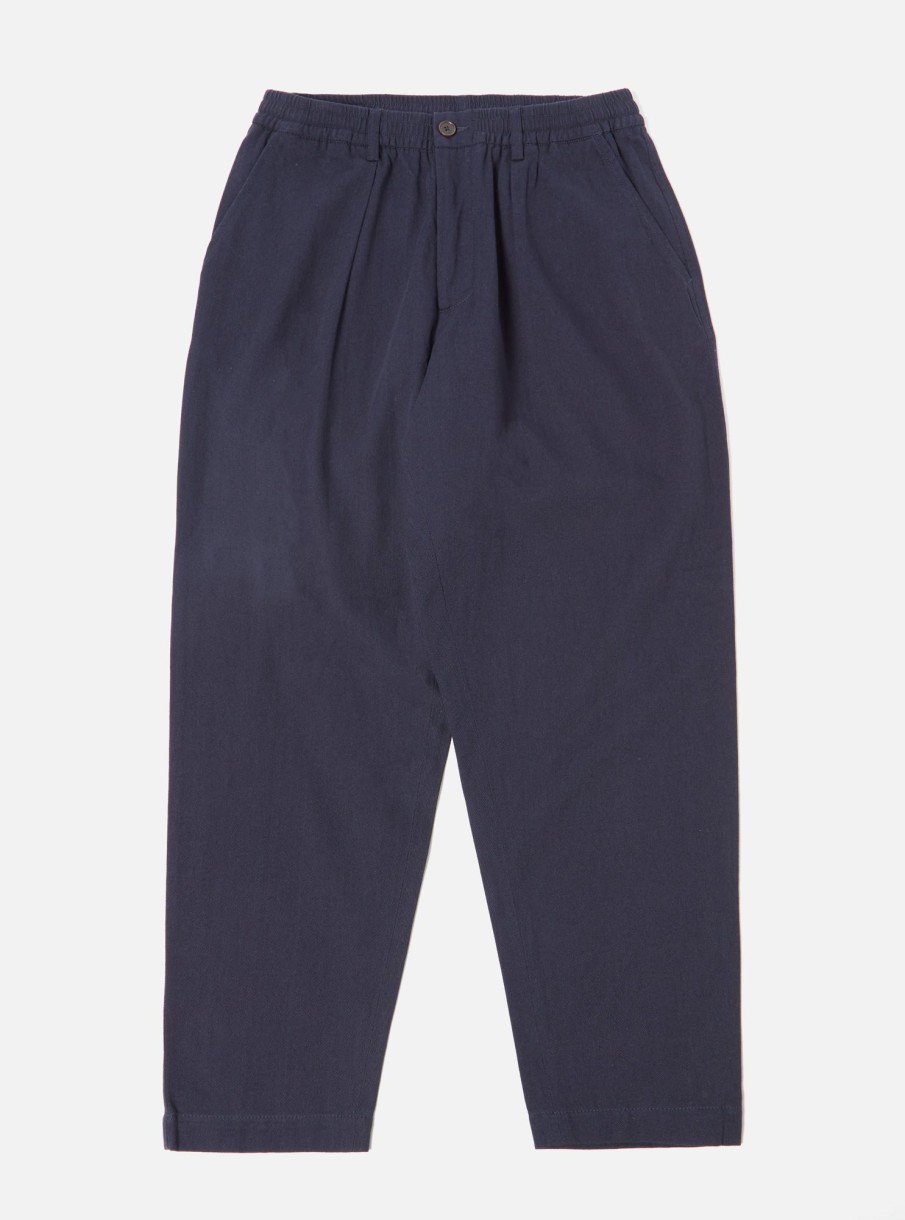 Hot Universal Works Universal Works Pleated Track Pant In Navy Winter Twill