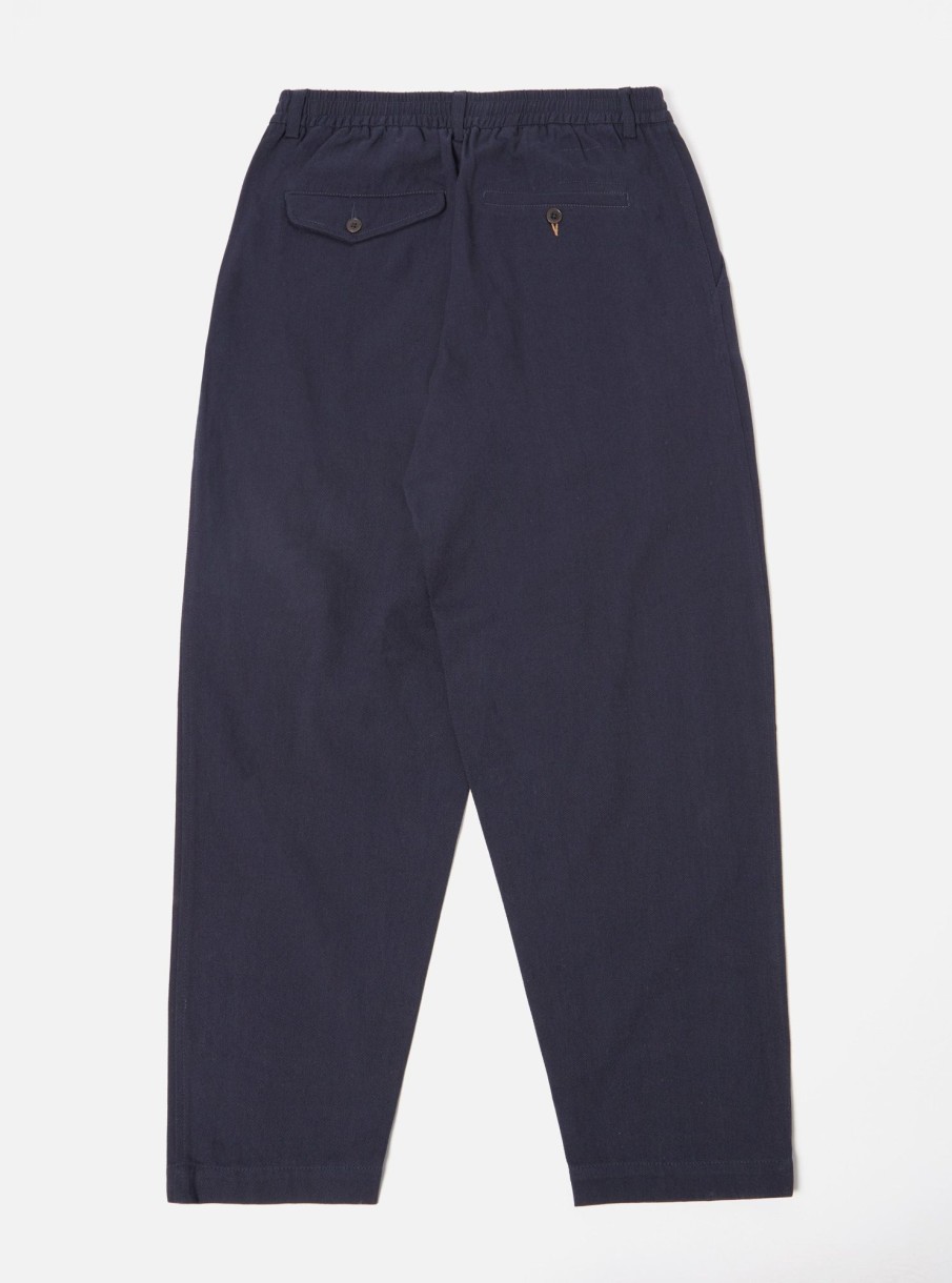 Hot Universal Works Universal Works Pleated Track Pant In Navy Winter Twill