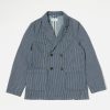 Hot Universal Works Universal Works Manor Jacket In Indigo Hickory Stripe Denim