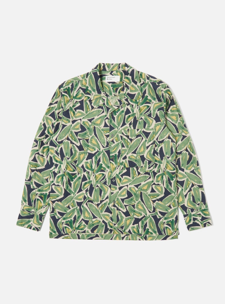 Online Universal Works Universal Works L/S Camp Shirt In Navy Artist Flower Lincot