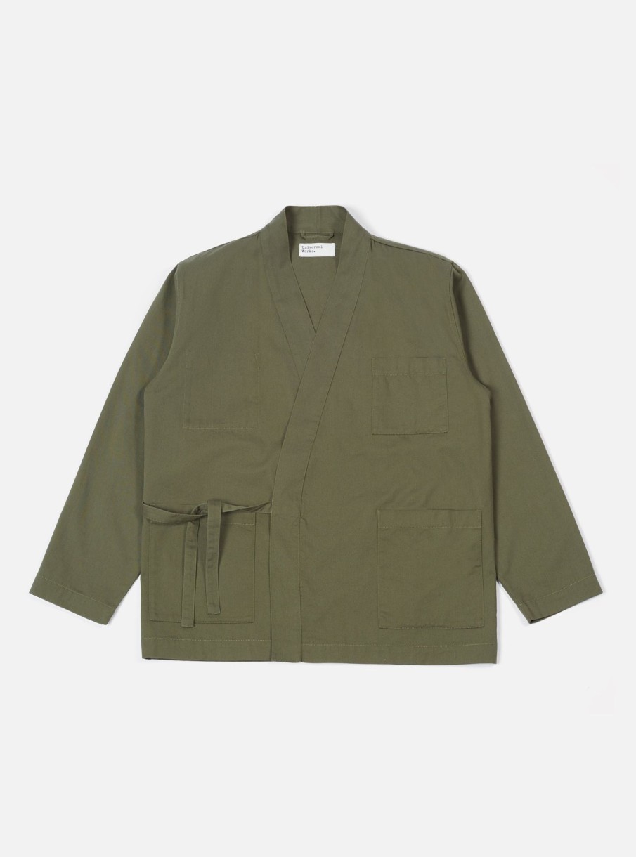 Wholesale Universal Works Universal Works Kyoto Work Jacket In Light Olive Twill