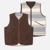 Online Universal Works Universal Works Reversible Liner Gilet In Brown Melange Melton