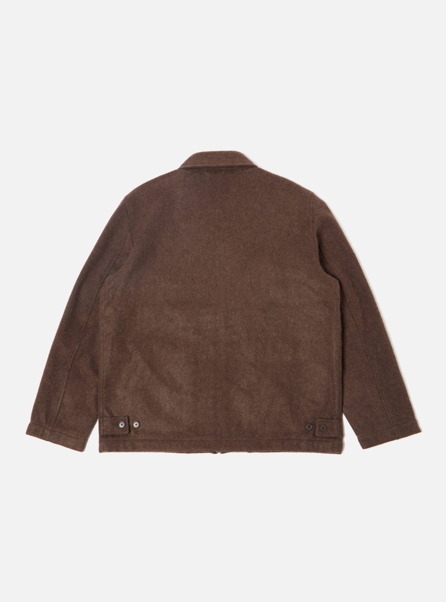 Best Universal Works Universal Works Gower Jacket In Brown Melange Melton