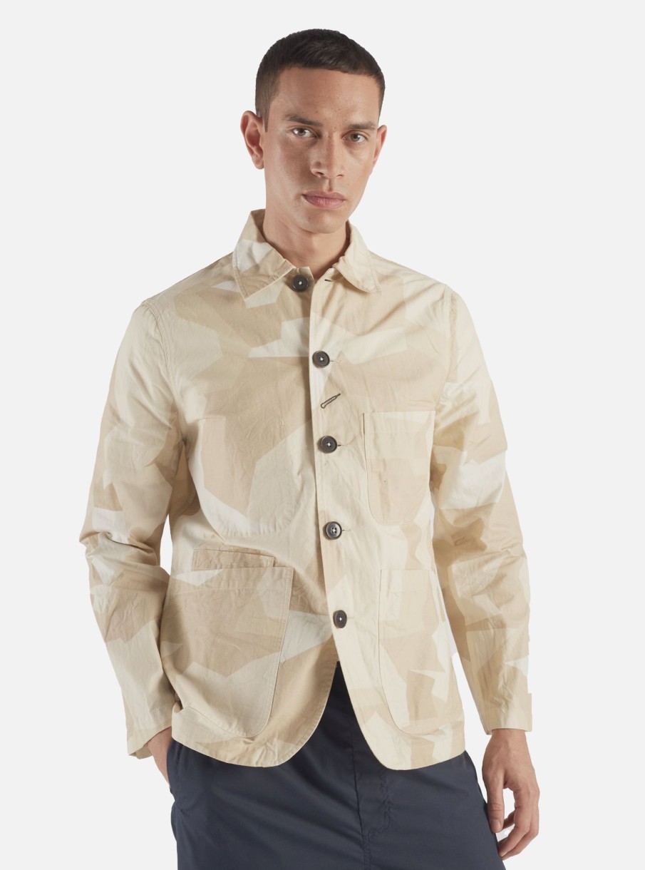 Clearance Universal Works Universal Works Bakers Jacket In Sand Swedish Camo