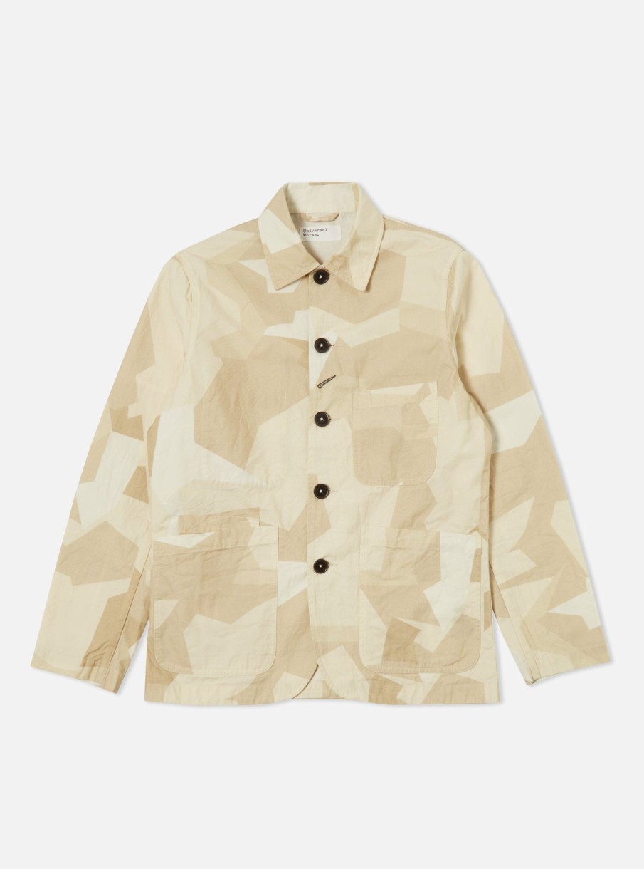 Clearance Universal Works Universal Works Bakers Jacket In Sand Swedish Camo