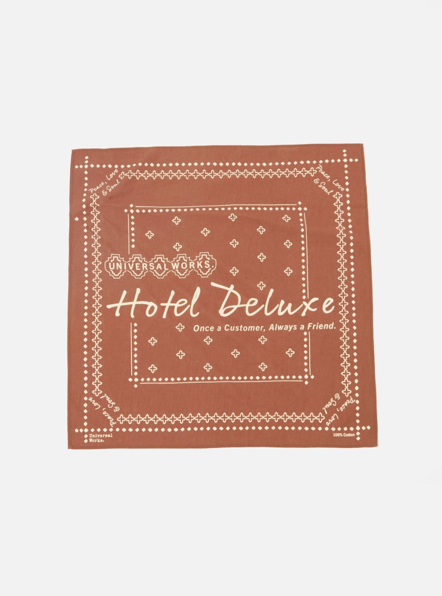 Hot Universal Works Universal Works Hotel Delux Neckerchief In Brown Cambric