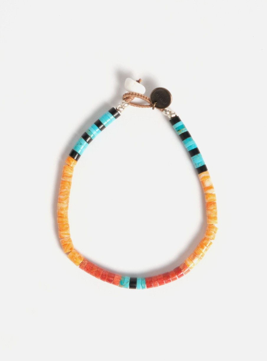 Wholesale Mikia Mikia Heishi Beads Bracelet In Spiny Oyster/Sponge Coral/Turquoise