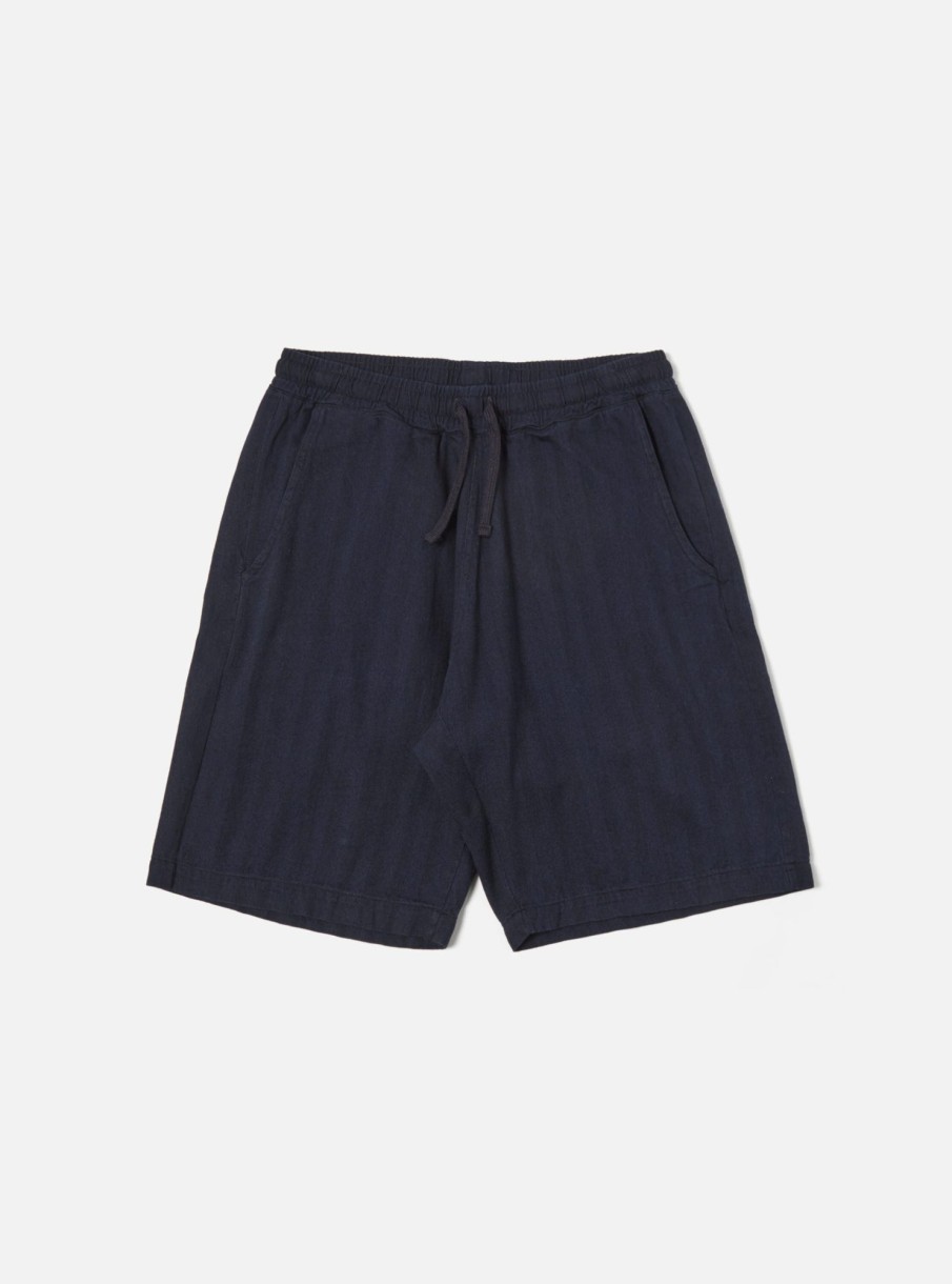 New Universal Works Universal Works Lumber Short In Indigo Herringbone Denim