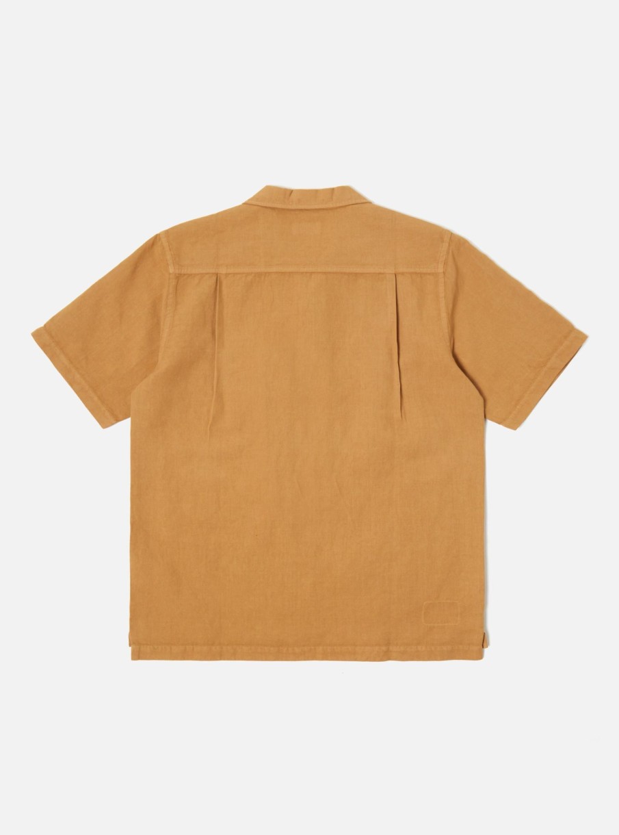 Clearance Universal Works Universal Works Camp Shirt In Bronze Hemp Cotton Shirting