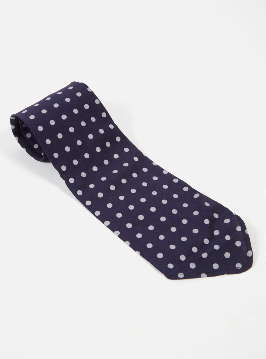 Best Universal Works Universal Works Tie In Navy Dot Print