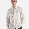 Best Universal Works Universal Works L/S Utility Shirt In White Shin Seersucker