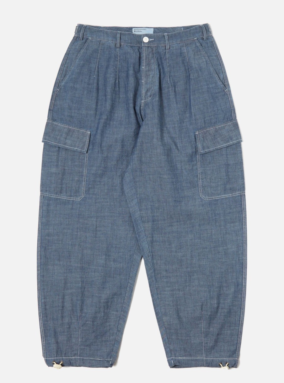 Hot Universal Works Universal Works Loose Cargo Pant In Indigo Chambray