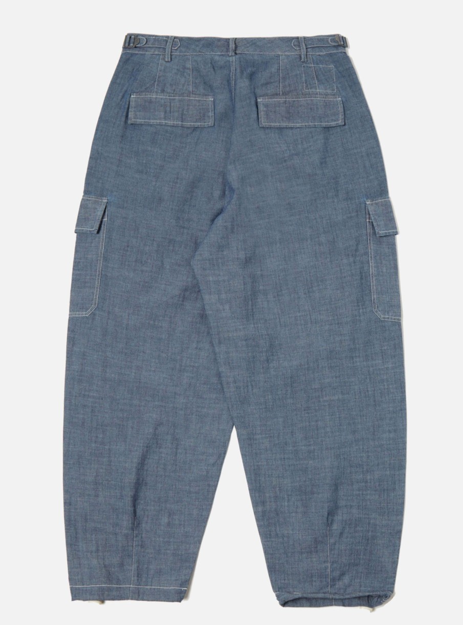 Hot Universal Works Universal Works Loose Cargo Pant In Indigo Chambray