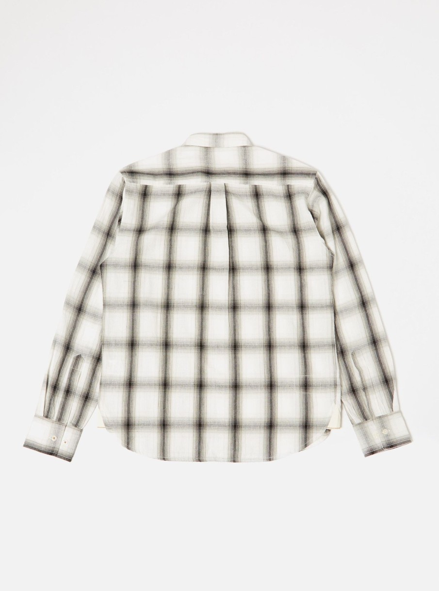 Hot Universal Works Universal Works Frill Shirt In Ecru Shadow Check