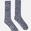 Hot Universal Works Universal Works Slub Sock In Navy Slub Knit