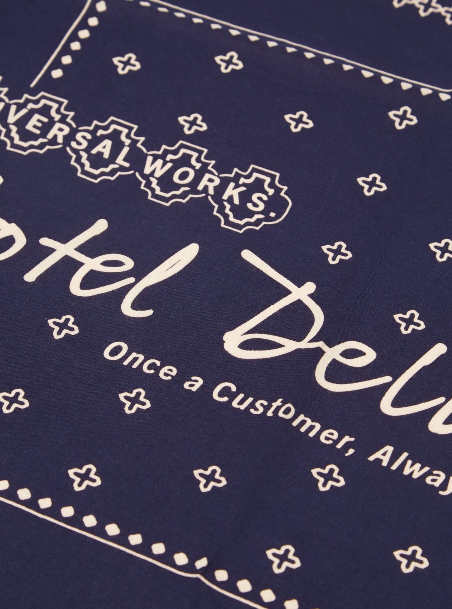 New Universal Works Universal Works Hotel Delux Neckerchief In Navy Cambric