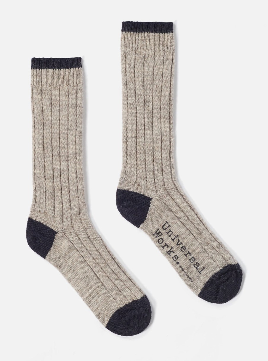 Online Universal Works Universal Works Hike Sock In Stone Wool