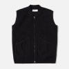 Best Universal Works Universal Works Zip Waistcoat In Black Wool Fleece