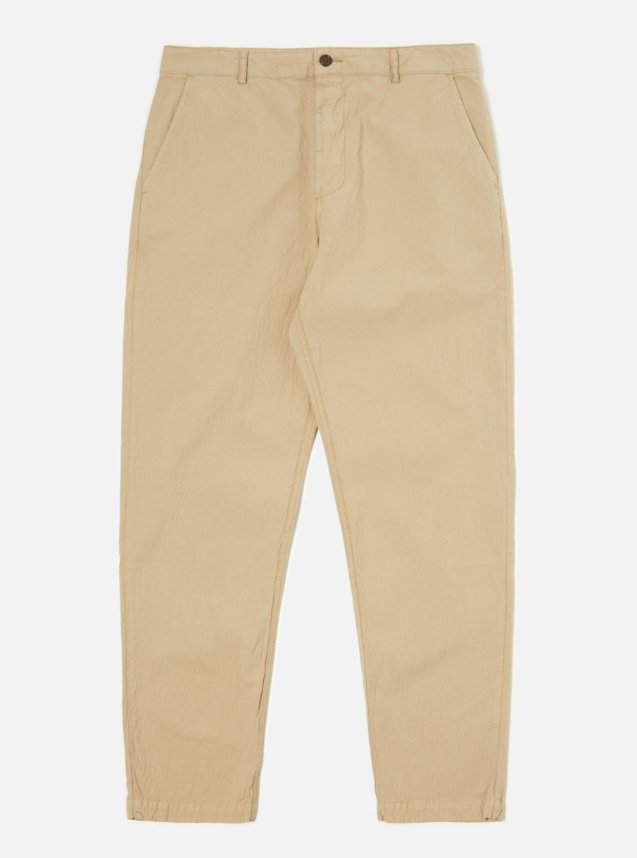 Hot Universal Works Universal Works Military Chino In Summer Oak Seersucker Ii