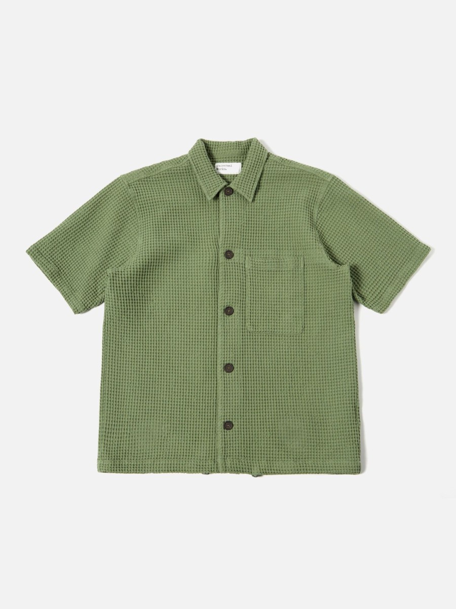 Hot Universal Works Universal Works Tech Overshirt In Birch Pike Waffle