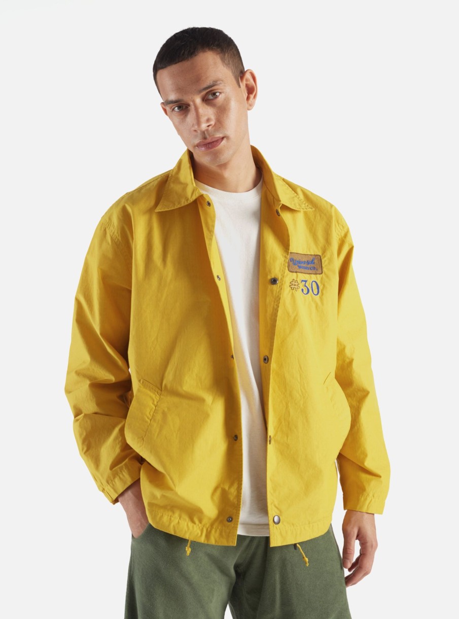 New Universal Works Universal Works Embroidered Head Coach Jacket In Yellow Halley Ripstop