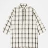 Online Universal Works Universal Works Kurta Shirt In Ecru Shadow Check