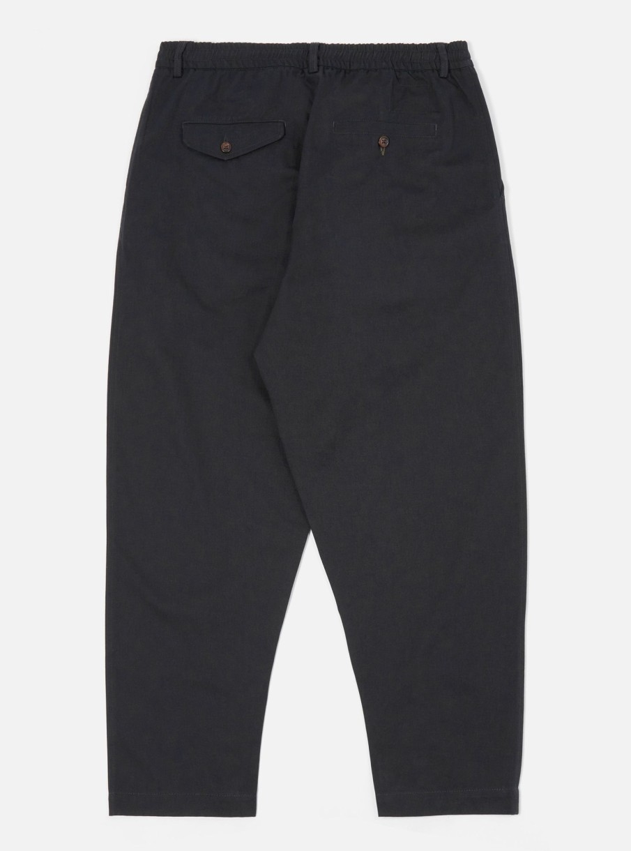 Clearance Universal Works Universal Works Pleated Track Pant In Black Twill