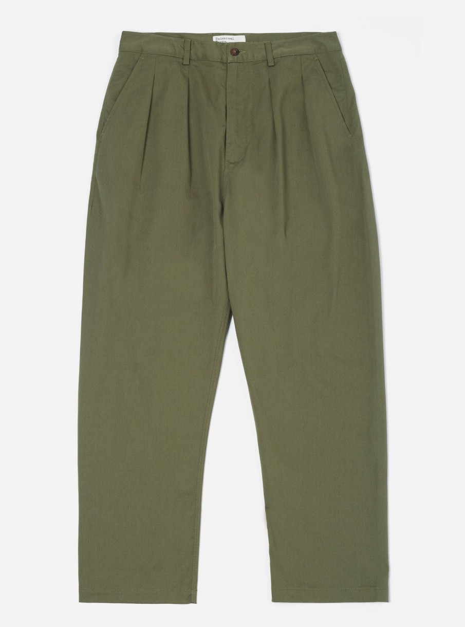 Wholesale Universal Works Universal Works Double Pleat Pant In Light Olive Twill