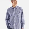 Clearance Universal Works Universal Works Square Pocket Shirt In Navy Ocean Ikat