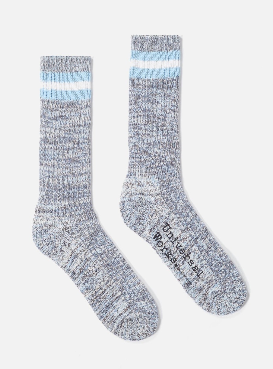 Wholesale Universal Works Universal Works Everyday Stripe Sock In Cornish Blue Cotton