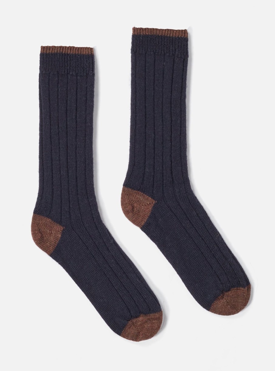 Wholesale Universal Works Universal Works Hike Sock In Navy Wool