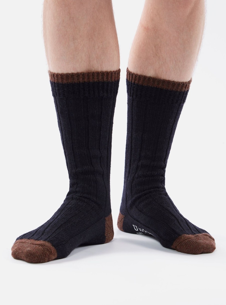 Wholesale Universal Works Universal Works Hike Sock In Navy Wool