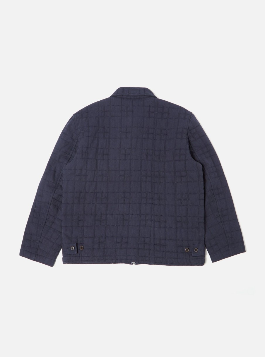 New Universal Works Universal Works Quilt Gower Jacket In Navy Winter Twill