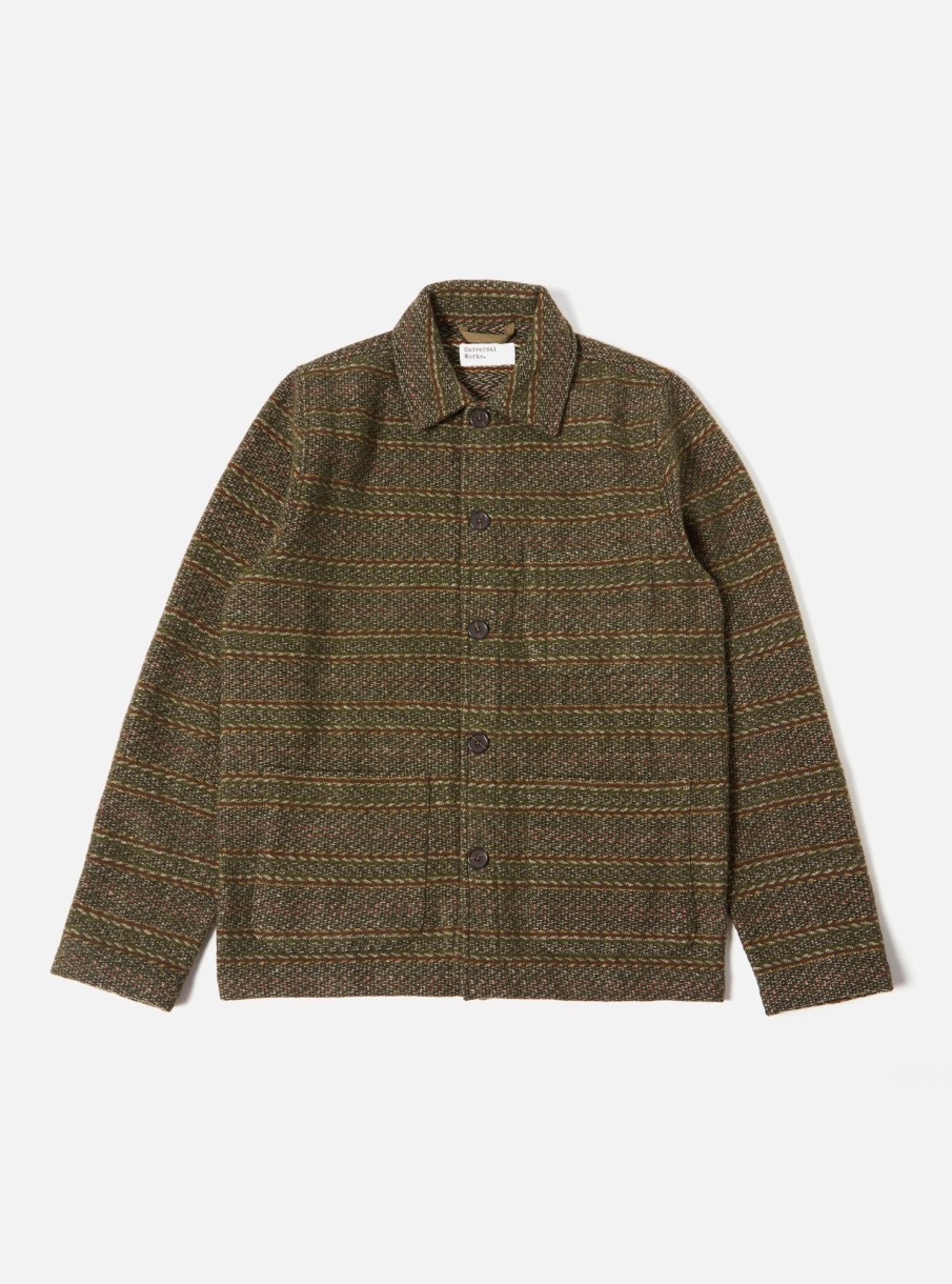 Online Universal Works Universal Works Field Jacket In Olive Rug Stripe