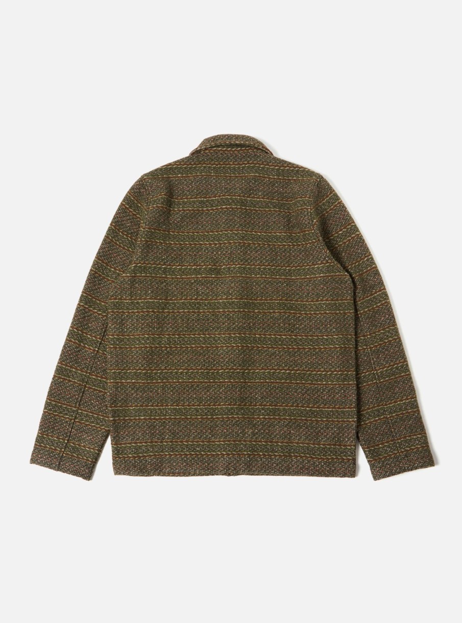 Online Universal Works Universal Works Field Jacket In Olive Rug Stripe