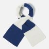 Online Universal Works Universal Works Deluxe Football Scarf In Ecru/Blue Soft Wool