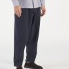 Wholesale Universal Works Universal Works Pleated Track Pant In Navy Lord Cotton Linen