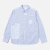 Wholesale Universal Works Universal Works L/S Patch Shirt In Blue Classic Stripes