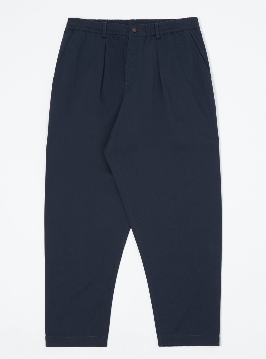 New Universal Works Universal Works Pleated Track Pant In Navy Twill