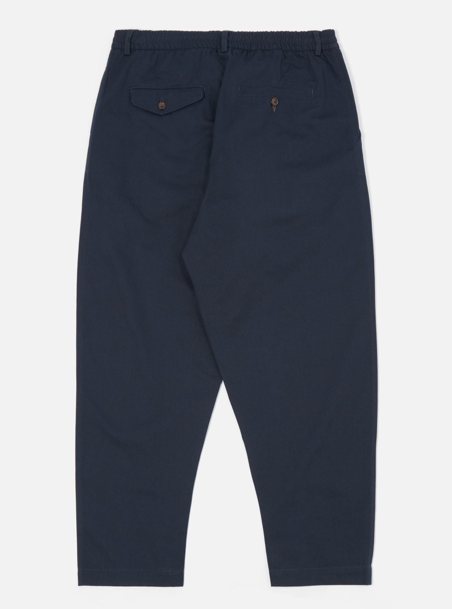 New Universal Works Universal Works Pleated Track Pant In Navy Twill