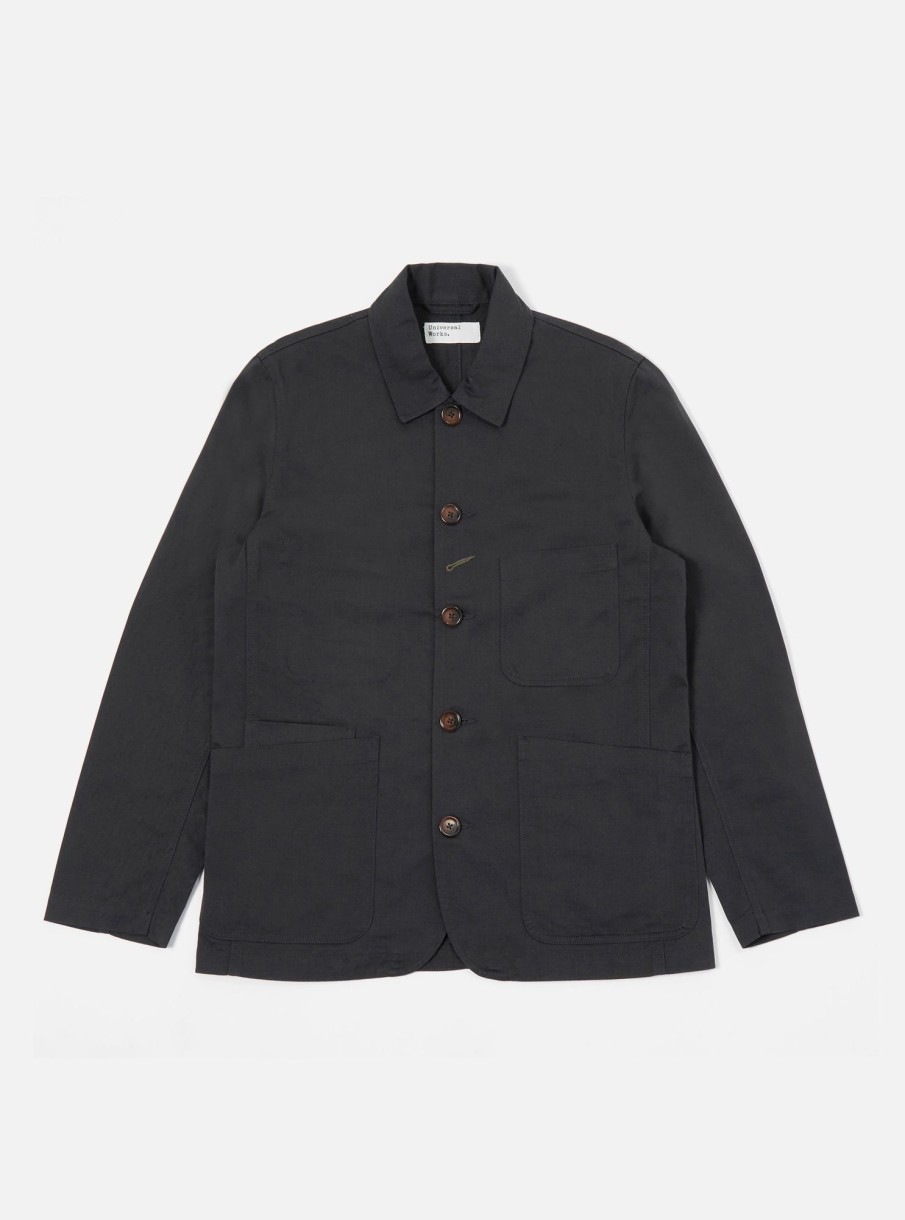 New Universal Works Universal Works Bakers Jacket In Black Twill