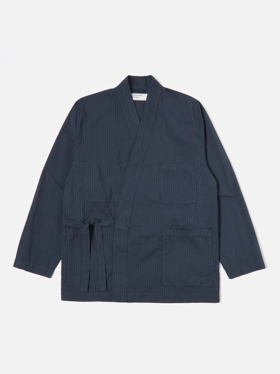 Wholesale Universal Works Universal Works Kyoto Work Jacket In Navy Nearly Pinstripe