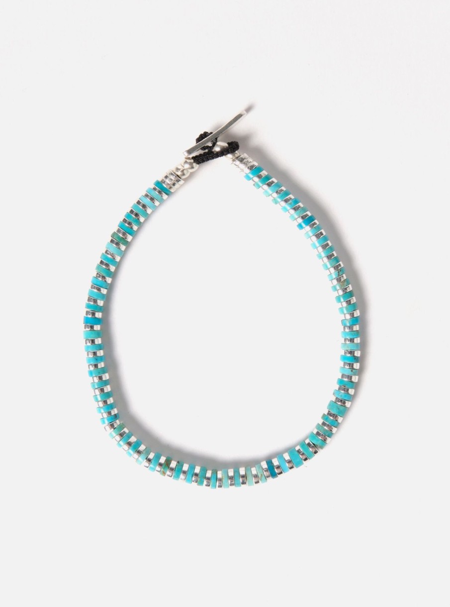 Best Mikia Mikia Heishi Bracelet In Turquoise/Hematite/Sterling Silver