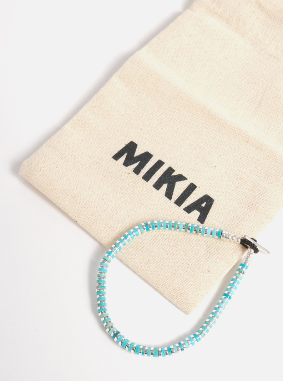 Best Mikia Mikia Heishi Bracelet In Turquoise/Hematite/Sterling Silver