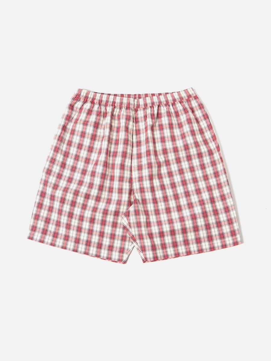 Clearance Universal Works Universal Works Pyjama Short In Red Cotton Check