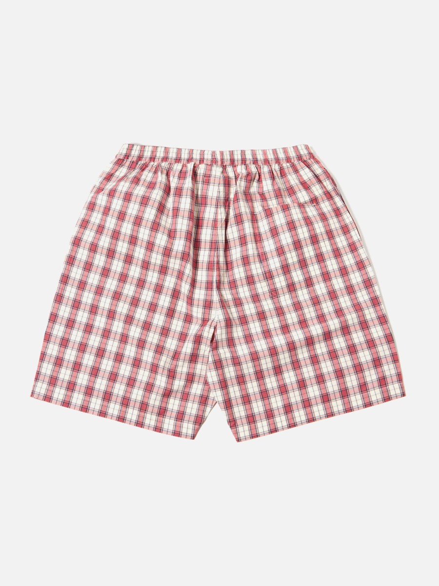 Clearance Universal Works Universal Works Pyjama Short In Red Cotton Check